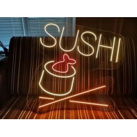 Çin Mutfağı Makarna Sushi Dekoratif Neon Led Tablo, Neon Duvar Tabela